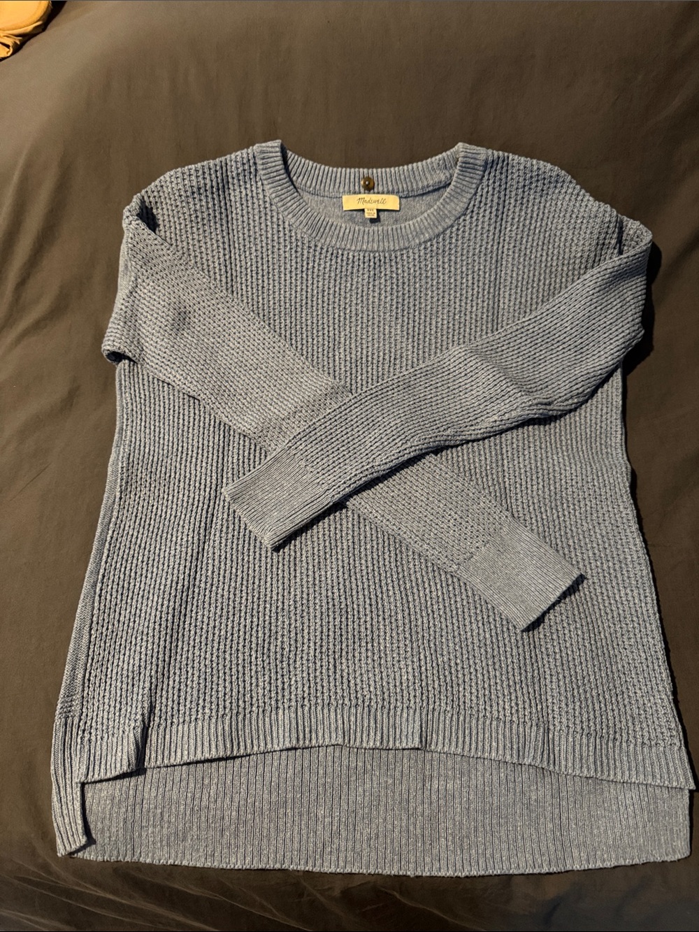 Madewell Light Blue Waffle Crewneck Sweater